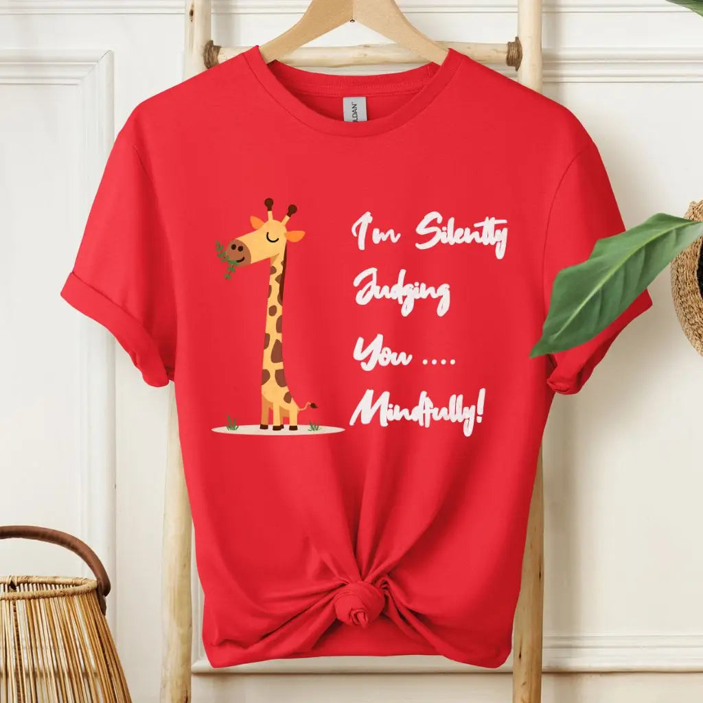 Funny Silently Judging You Mindfully Yoga T-Shirt