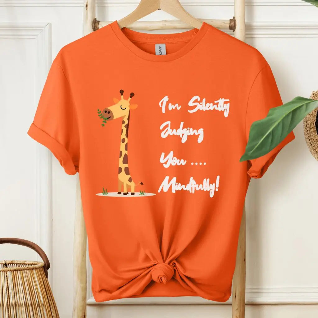 Funny Silently Judging You Mindfully Yoga T-Shirt