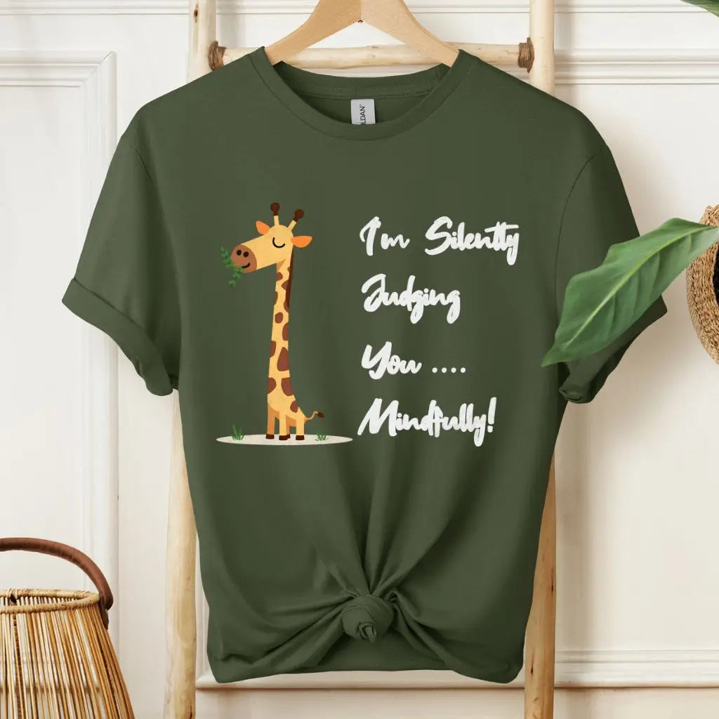 Funny Silently Judging You Mindfully Yoga T-Shirt