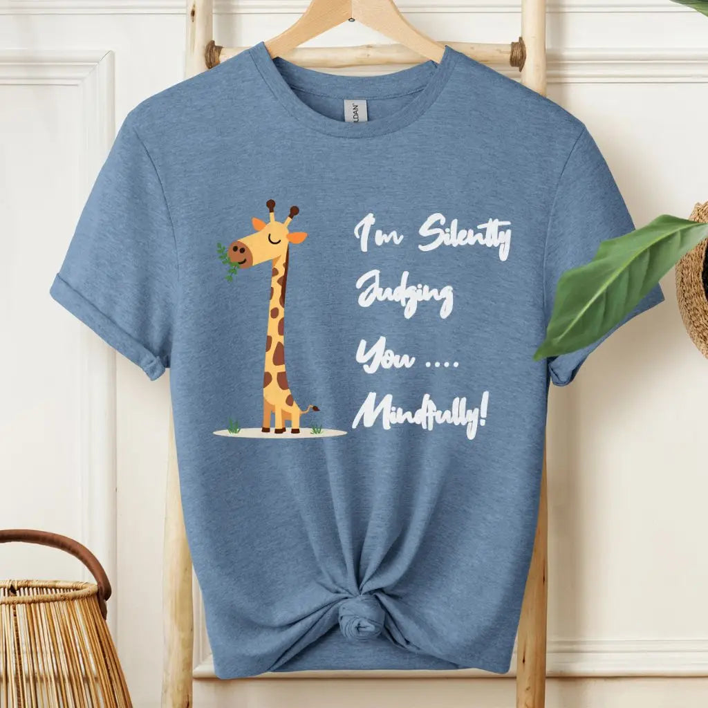 Funny Silently Judging You Mindfully Yoga T-Shirt