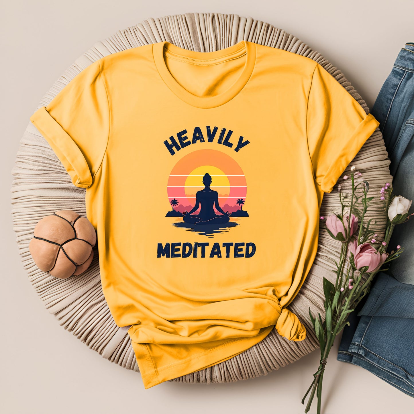 Heavily Meditated Retro Style Zen T-Shirt
