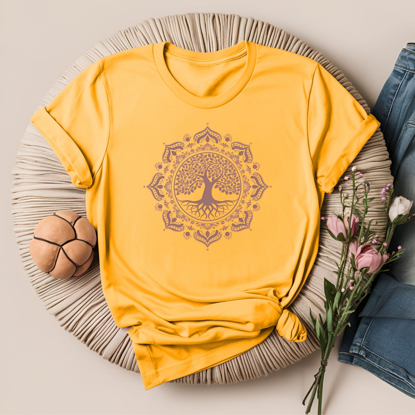 Boho Style Mandala With Tree of Life Meditation T-Shirt!