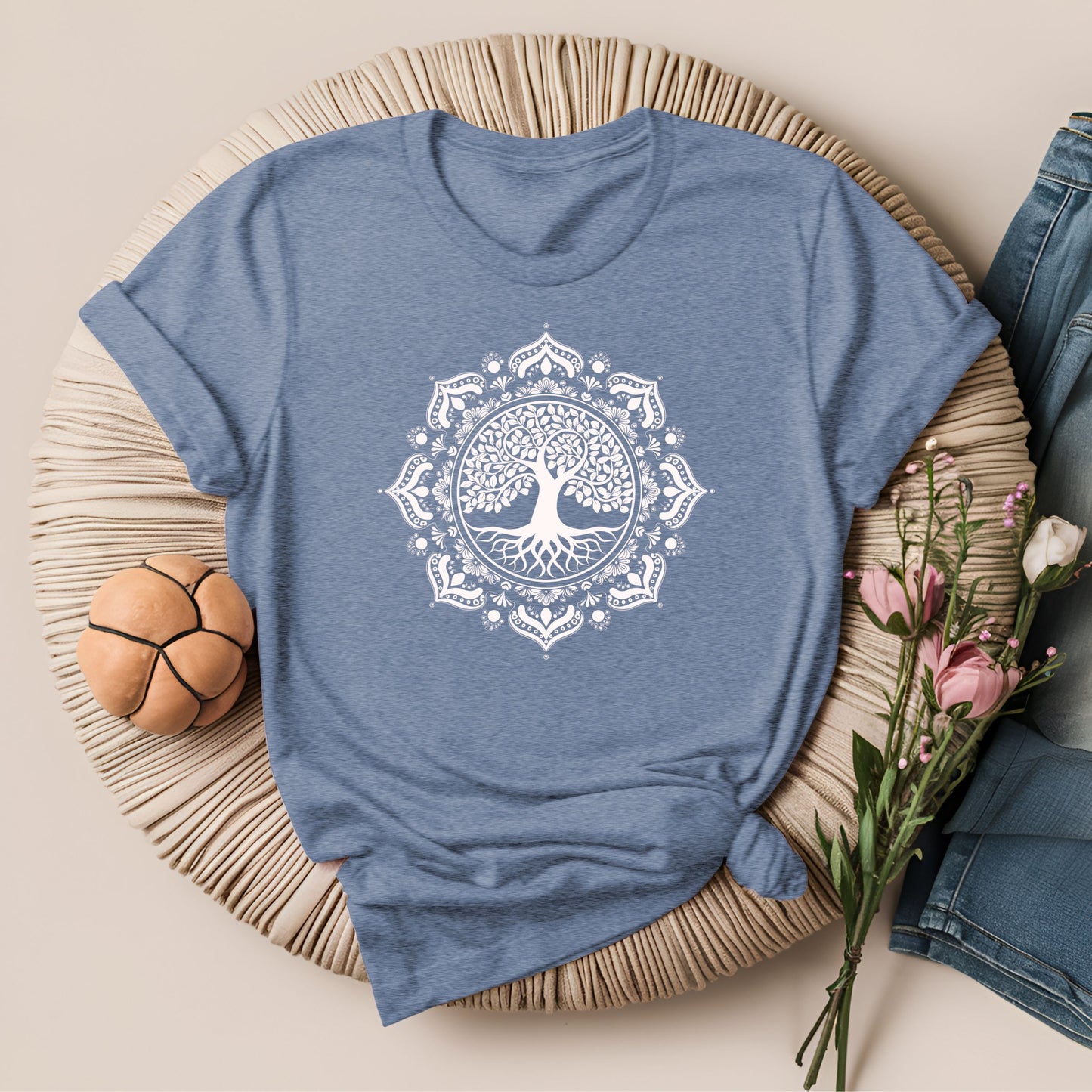 Boho Style Mandala With Tree of Life Meditation T-Shirt!