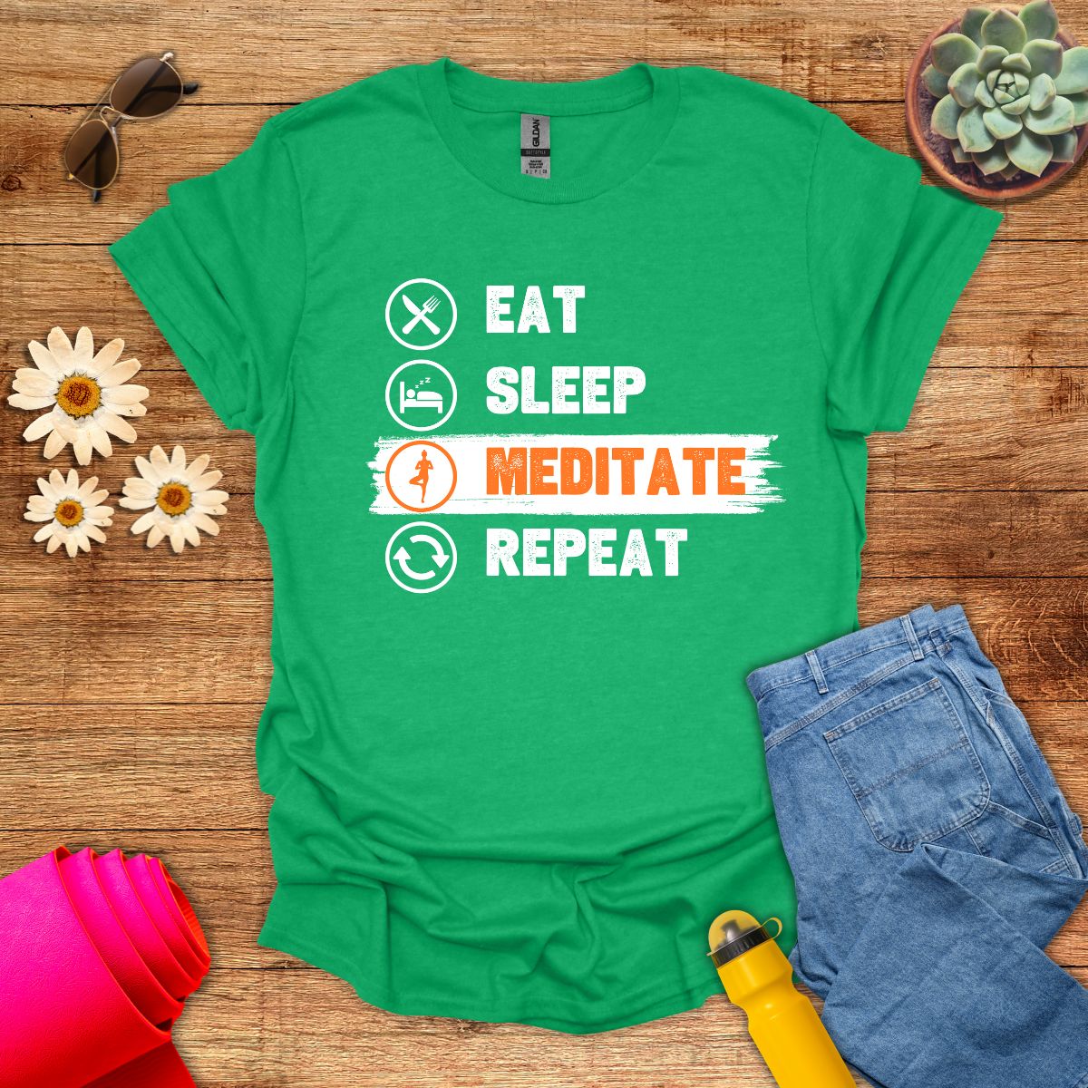 Eat Sleep Meditate Repeat T-Shirt