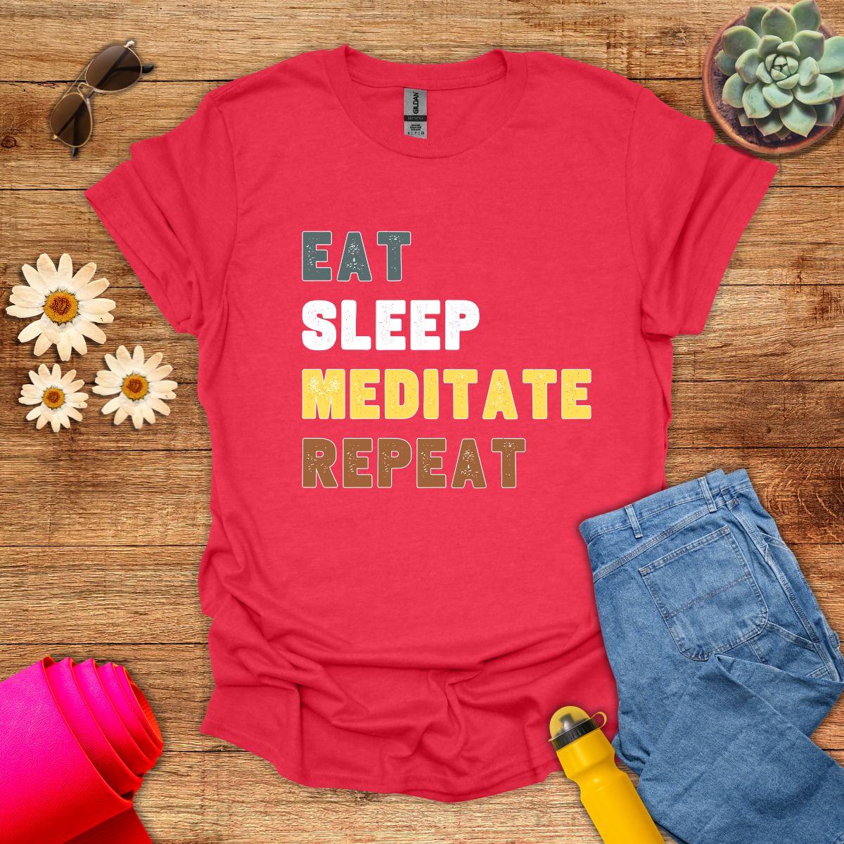 Eat Sleep Meditate Repeat T-Shirt