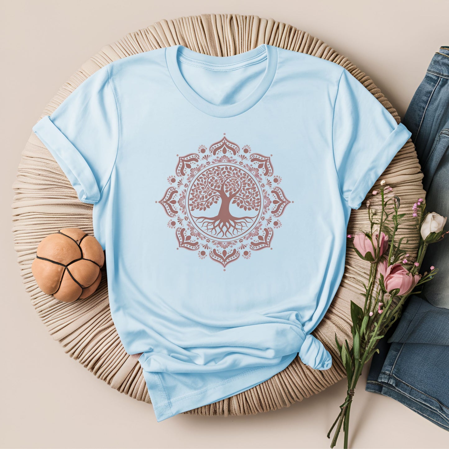 Boho Style Mandala With Tree of Life Meditation T-Shirt!