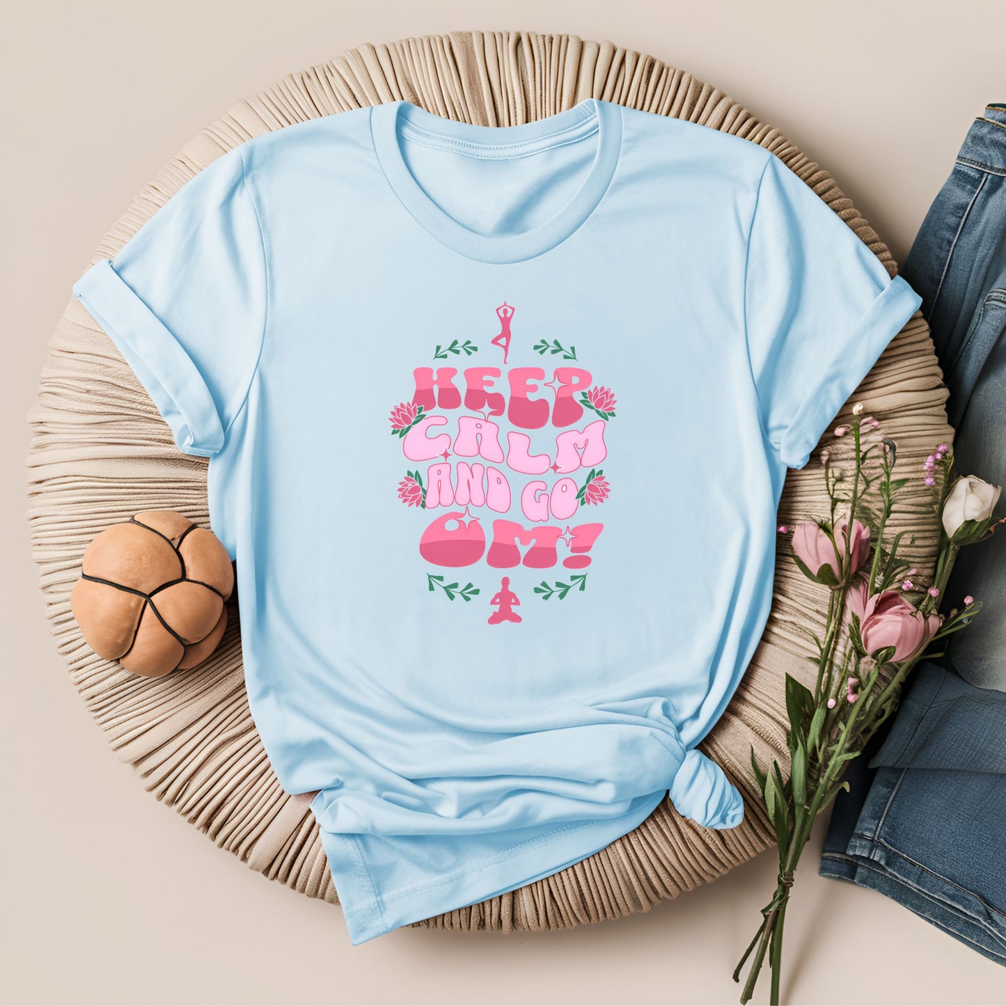 Keep Calm and Go Om Motivational Yoga T-Shirt