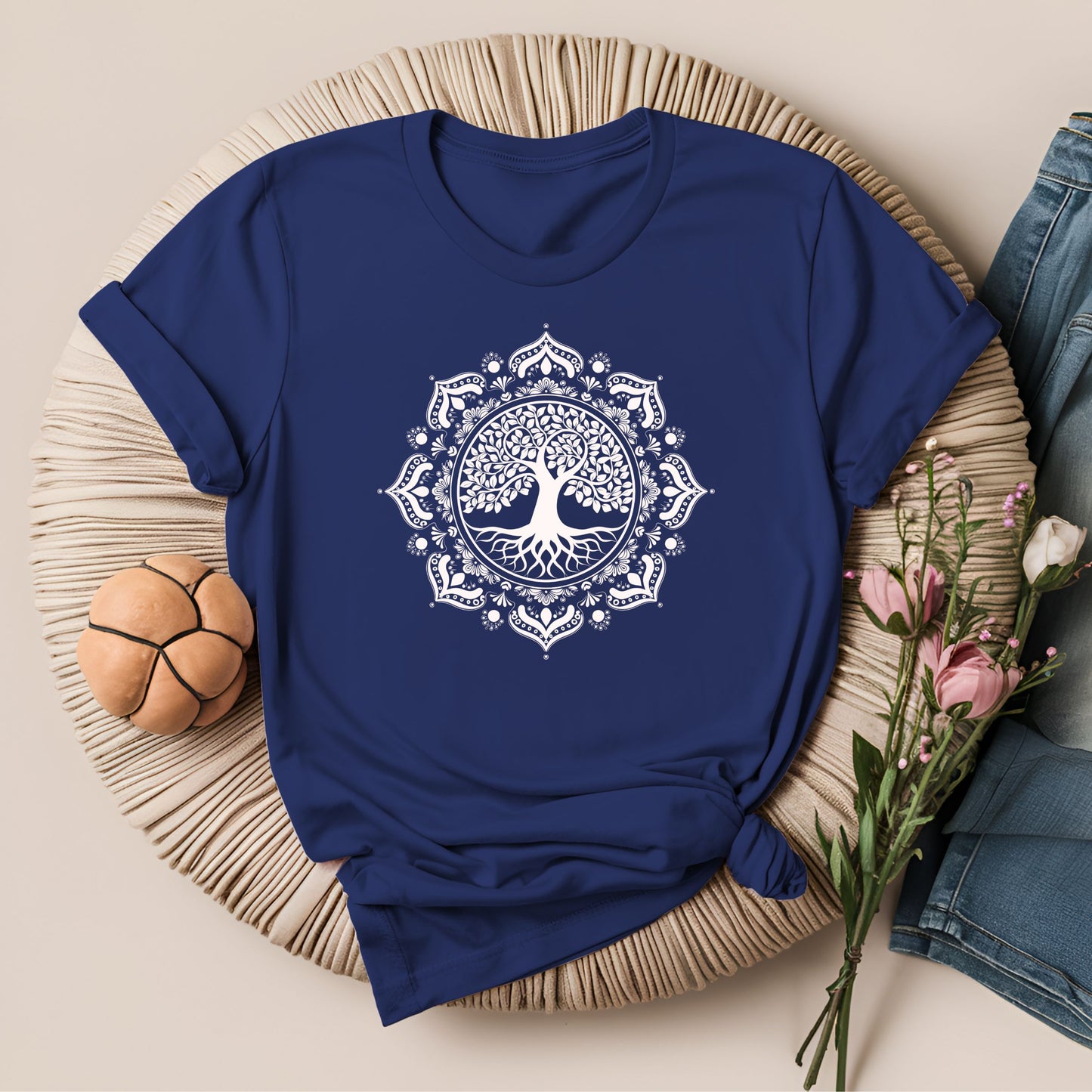 Boho Style Mandala With Tree of Life Meditation T-Shirt!