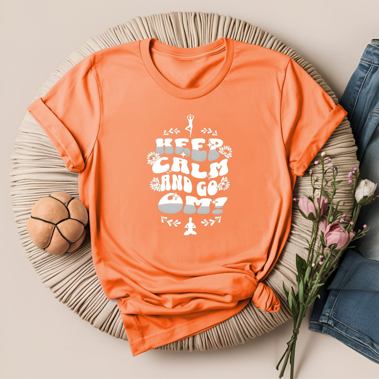 Keep Calm and Go Om Motivational Yoga T-Shirt