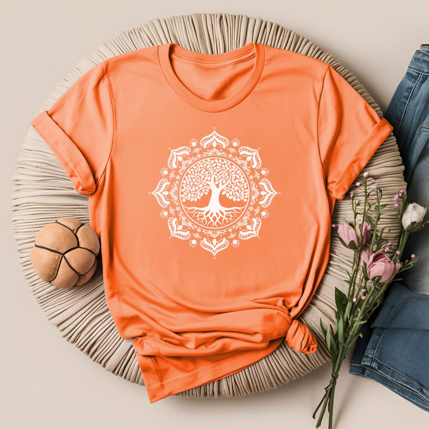 Boho Style Mandala With Tree of Life Meditation T-Shirt!