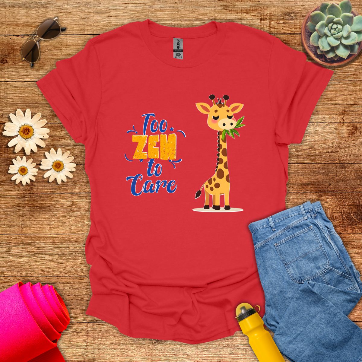 Adorable Too Zen To Care Yoga T-Shirt