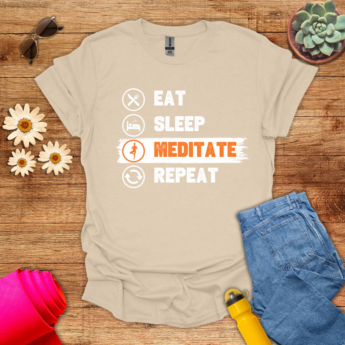 Eat Sleep Meditate Repeat T-Shirt