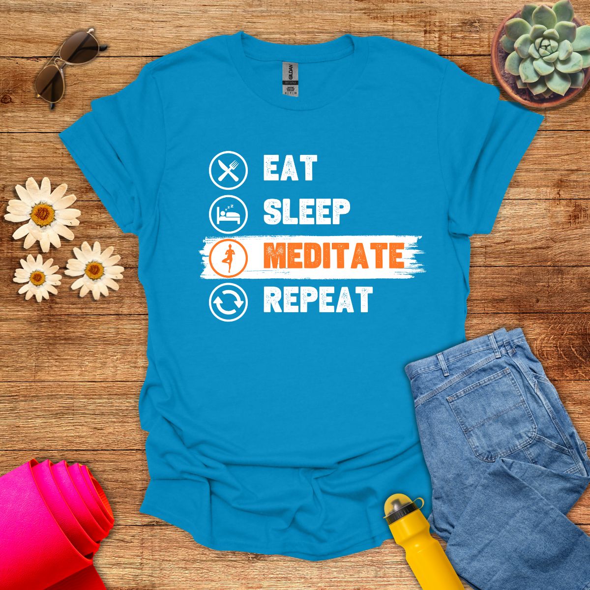 Eat Sleep Meditate Repeat T-Shirt