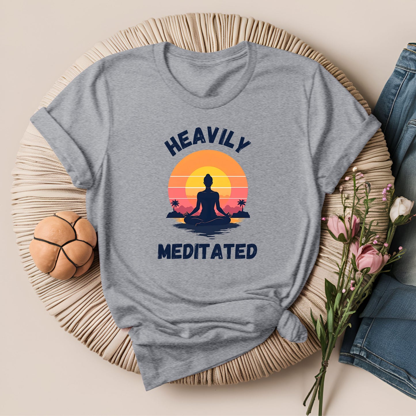 Heavily Meditated Retro Style Zen T-Shirt