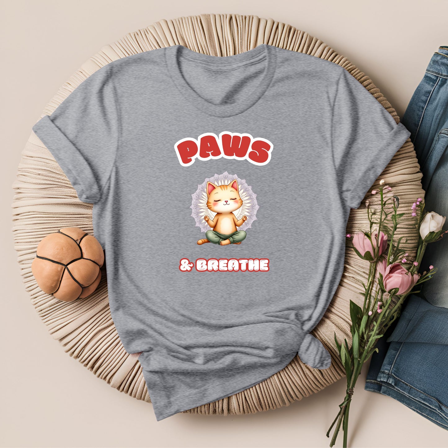 Paws & Breathe Cat Meditation T-Shirt