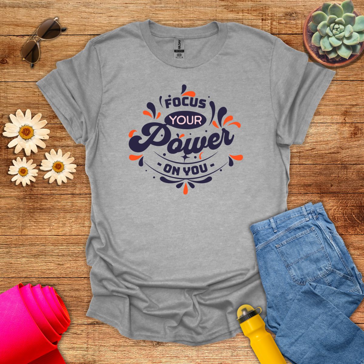 Focus Your Power Motivational Meditation T-Shirt