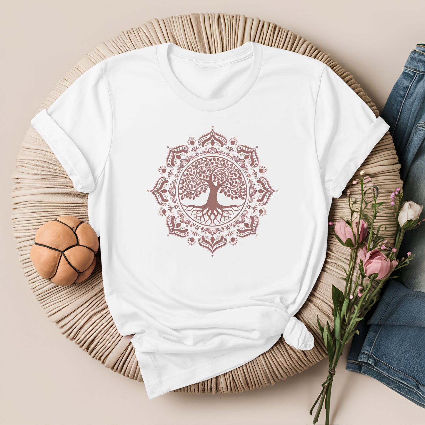 Boho Style Mandala With Tree of Life Meditation T-Shirt!
