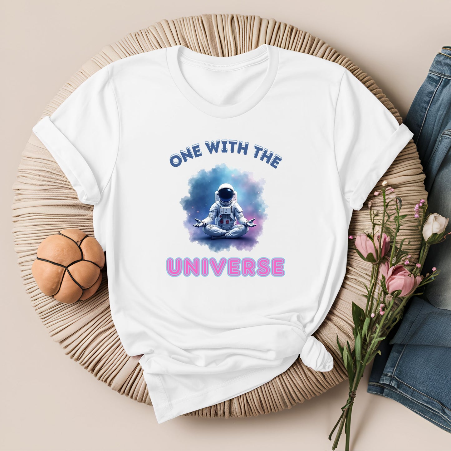 One with the Universe Astronaut Meditation T-Shirt