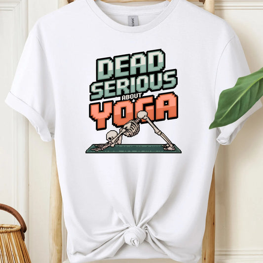 Dead Serious About Yoga Pixel Art Style T-Shirt!