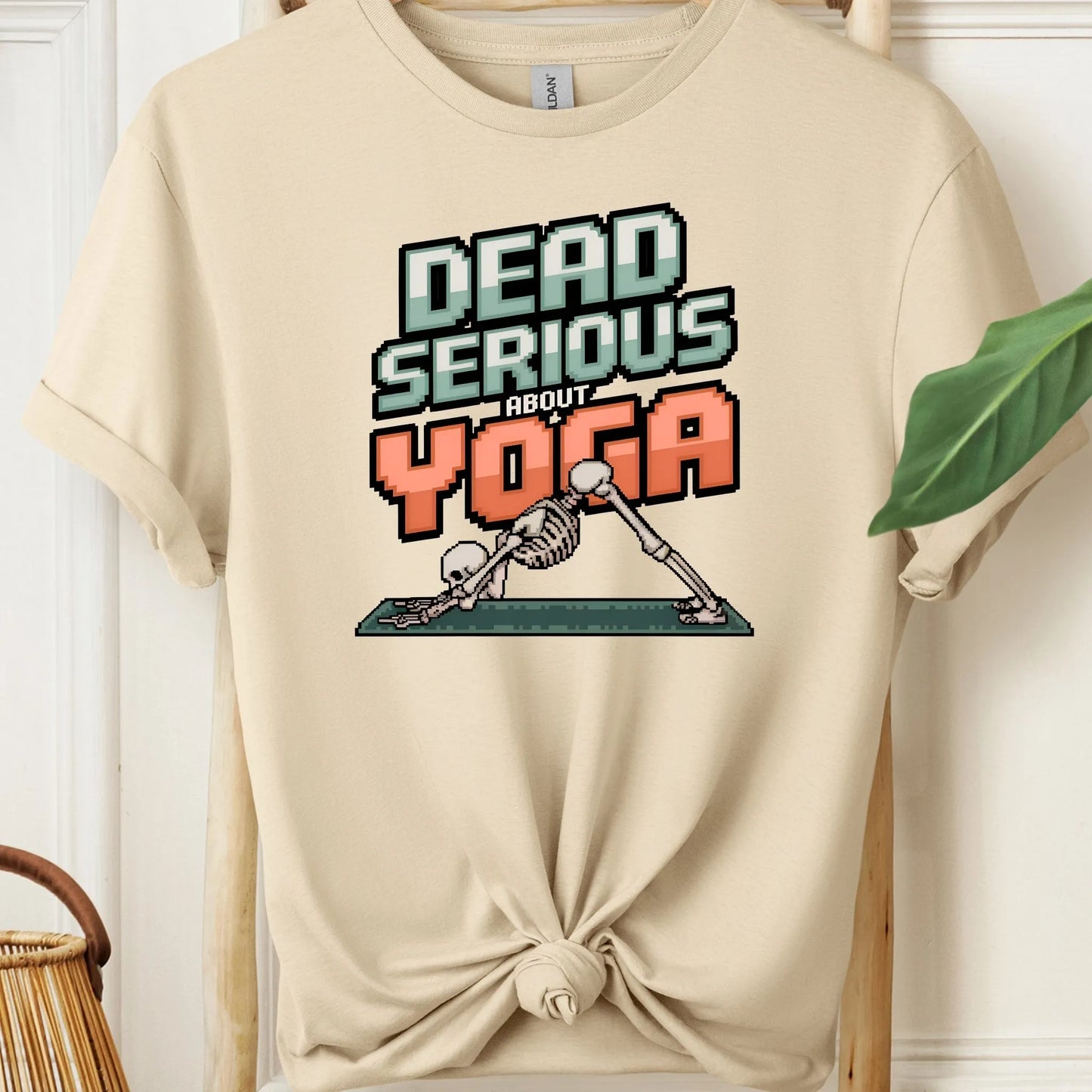Dead Serious About Yoga Pixel Art Style T-Shirt!