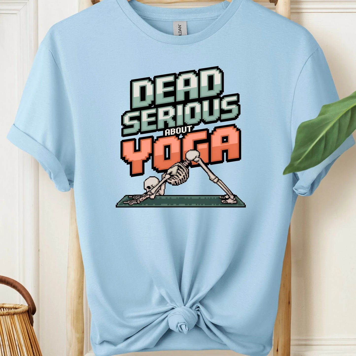Dead Serious About Yoga Pixel Art Style T-Shirt!