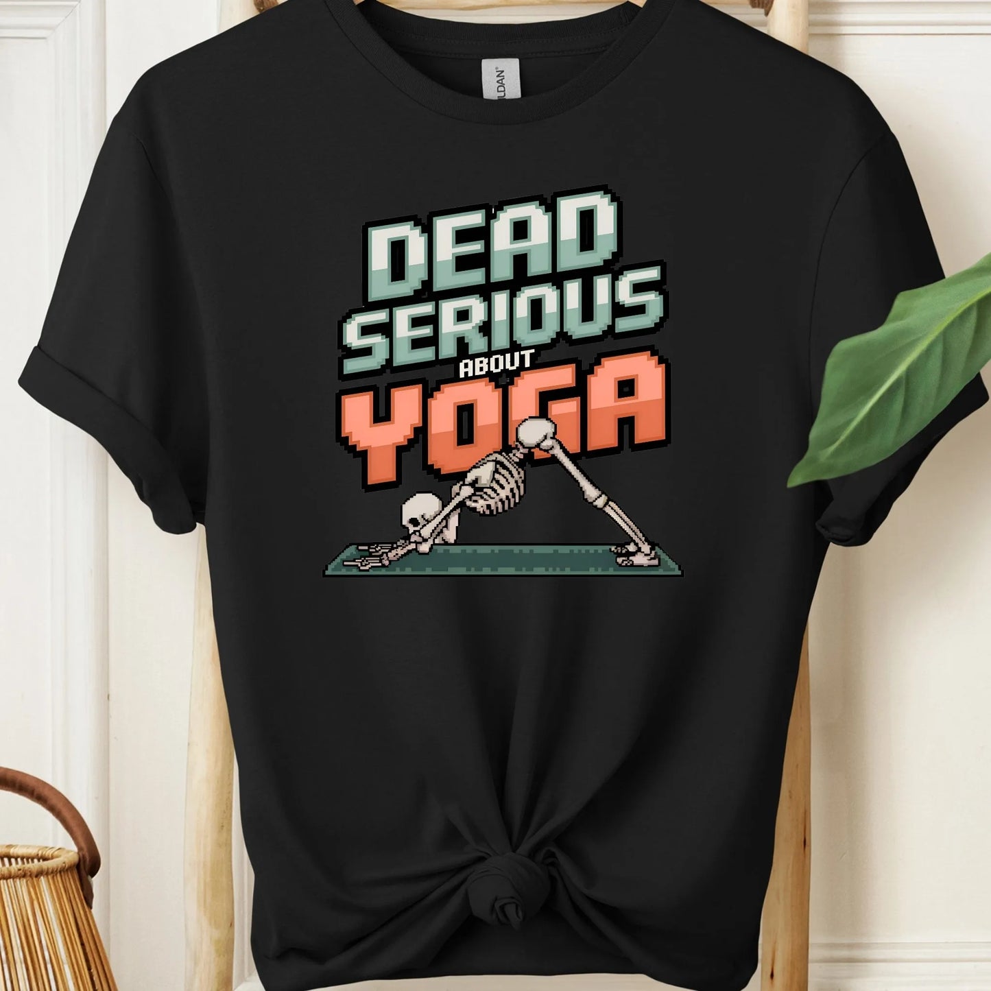 Dead Serious About Yoga Pixel Art Style T-Shirt!