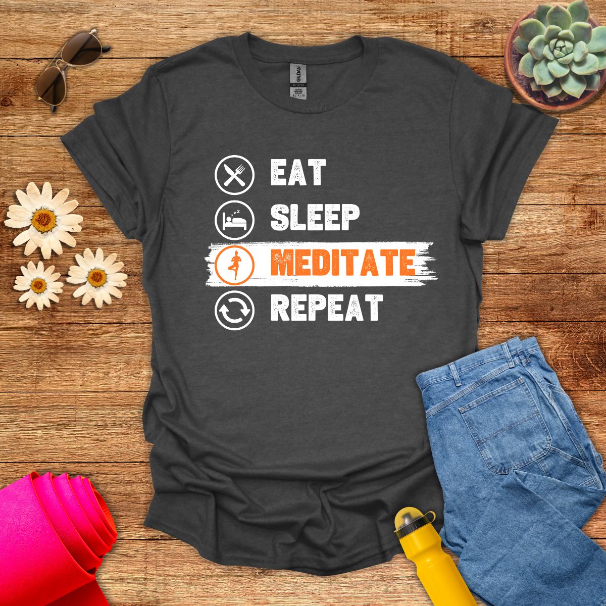 Eat Sleep Meditate Repeat T-Shirt