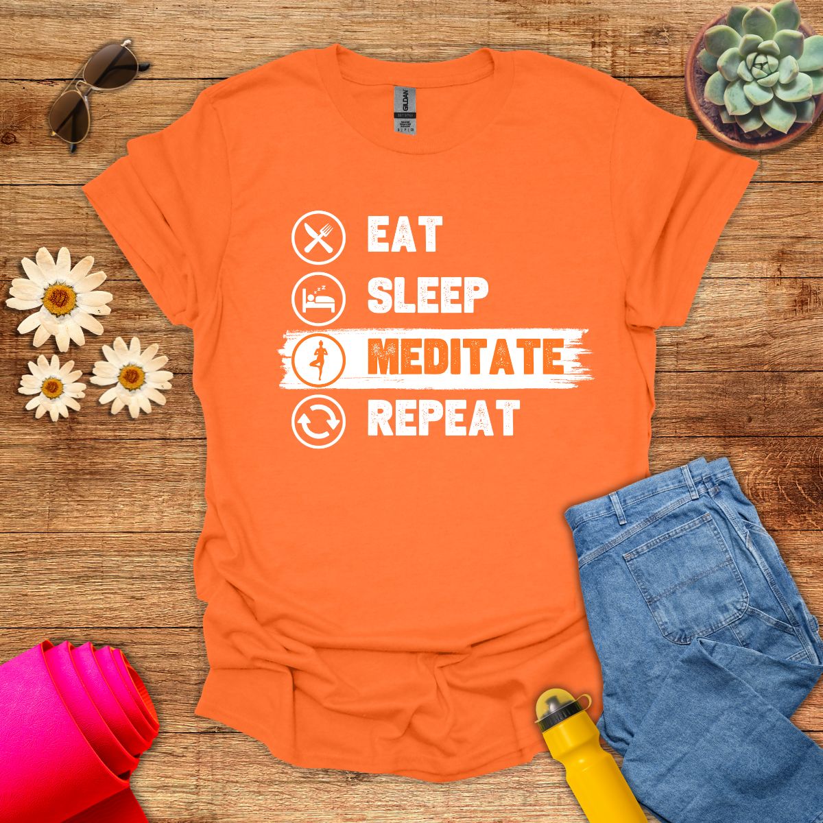 Eat Sleep Meditate Repeat T-Shirt