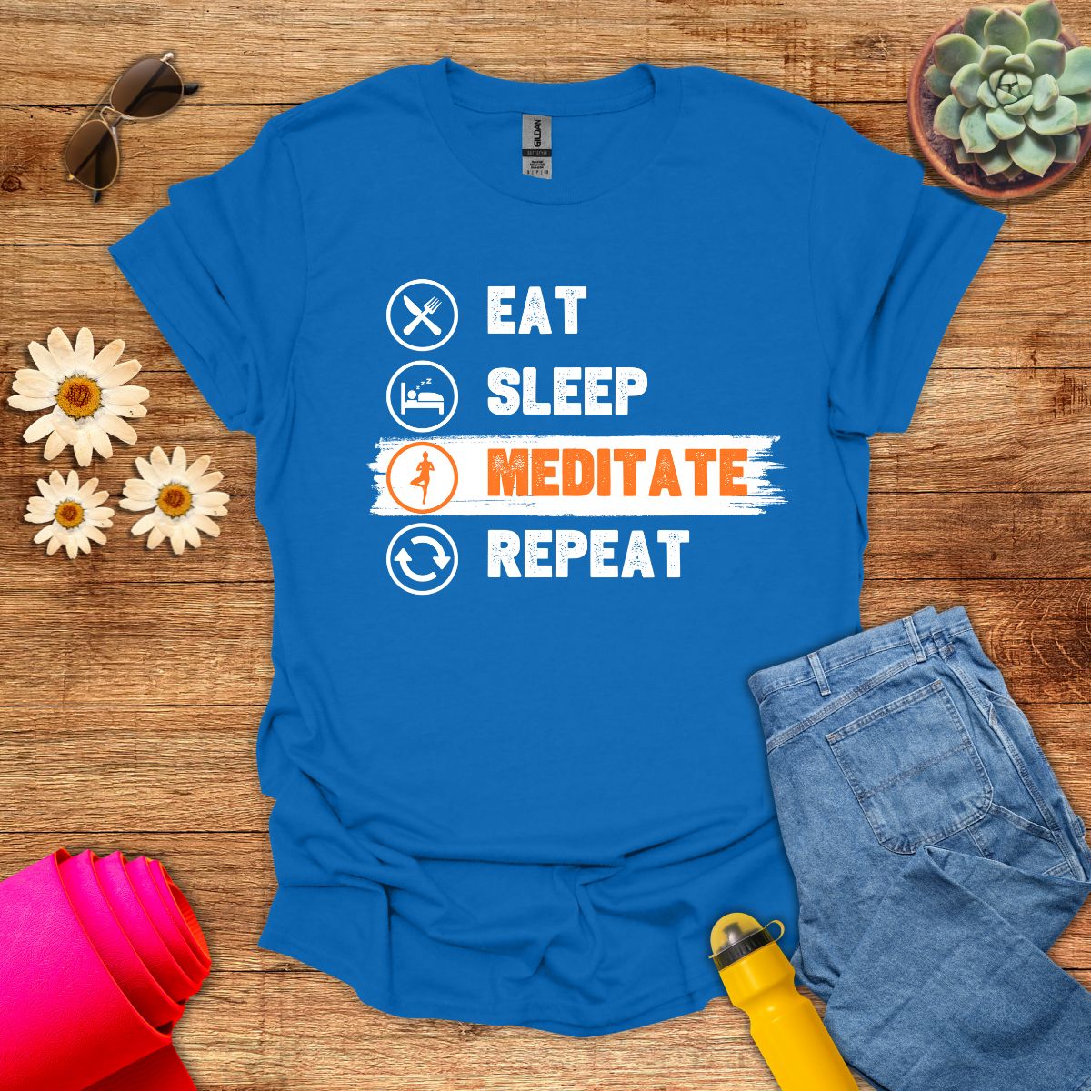 Eat Sleep Meditate Repeat T-Shirt