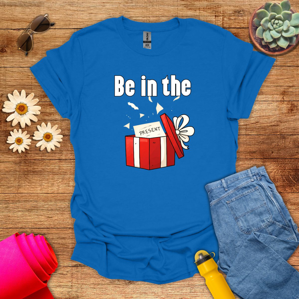 Be in the Present Inspirational Meditation T-Shirt