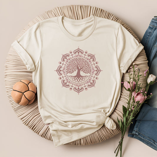 Boho Style Mandala With Tree of Life Meditation T-Shirt!
