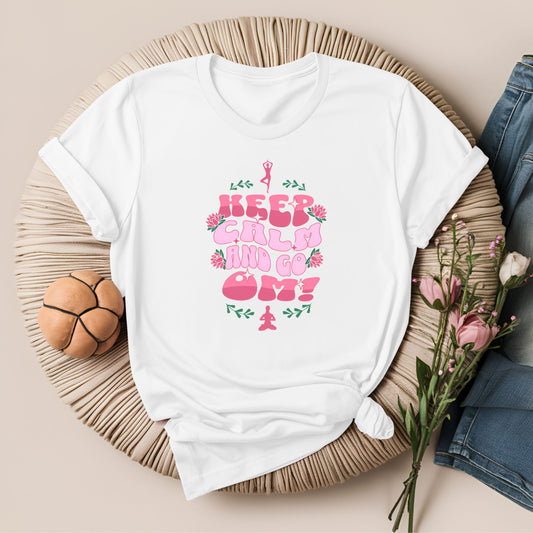 Keep Calm and Go Om Motivational Yoga T-Shirt
